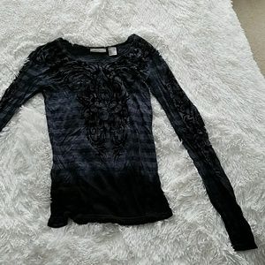 Long sleeve burn out tee